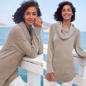 Barefoot Dreams CozyChic Ultra Lite Coastal Cowl Neck Tunic Long Sleeve Top